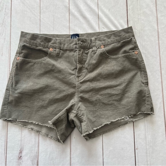 Gap Women’s Corduroy Frayed Pocket Shorts Green Size 10 - Picture 10 of 10